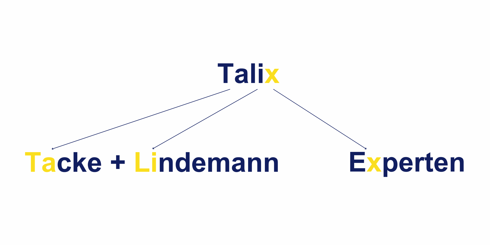 Grafik die erklärt wie sich der Name der Eigenmarke Talix zusammensetzt.